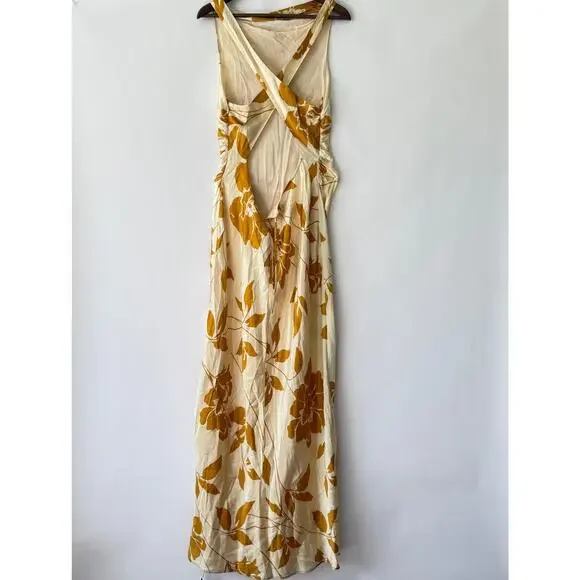 Reformation Womens Anaiis Silk Maxi Dress Maracuya Floral Size 12 NWT